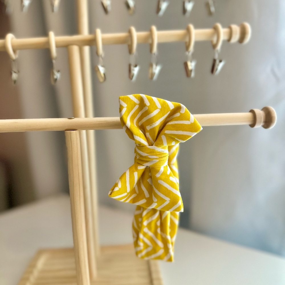 Little Sleepies Yellow Chevron Hair Bow